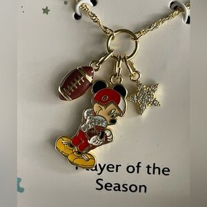 Disney Necklace,Disney Gold Mickey Mouse Sports Charm Necklace
